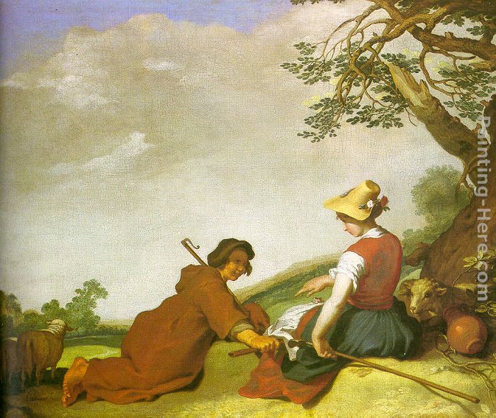 Shepherd and Sherpherdess painting - Abraham Bloemaert Shepherd and Sherpherdess art painting